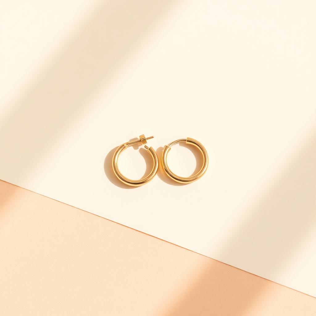 Huggie Earrings in Gold — front view