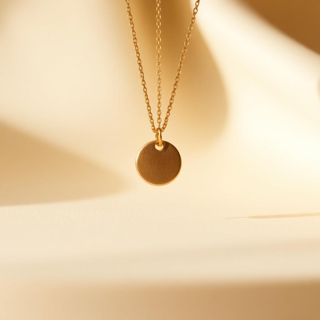 Pendant Necklace in Gold — side view